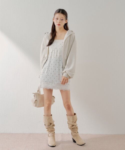 Chico（チコ）の「ダブルジップショート丈パーカー（パーカー・レディース・ホワイト系その他/ピンク/グレー・FREE）」の11枚目の写真