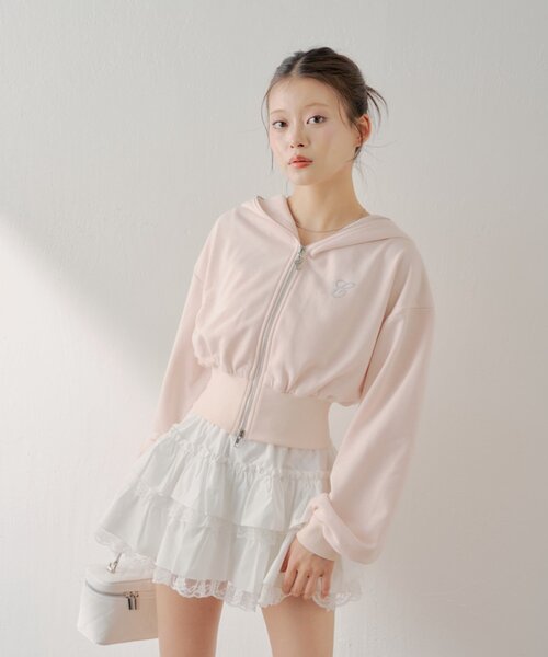 Chico（チコ）の「ダブルジップショート丈パーカー（パーカー・レディース・ホワイト系その他/ピンク/グレー・FREE）」の14枚目の写真