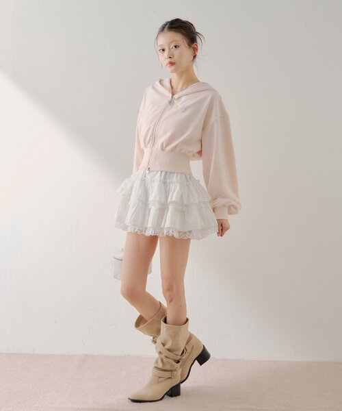 Chico（チコ）の「ダブルジップショート丈パーカー（パーカー・レディース・ホワイト系その他/ピンク/グレー・FREE）」の17枚目の写真