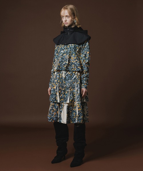 NON TOKYO(ノントーキョー)の「DIRECT PRINT RIB GATHER SKIRT(スカート・レディース・グリーン×ピンク/イエロー×グレー・FREE)」の7枚目の写真