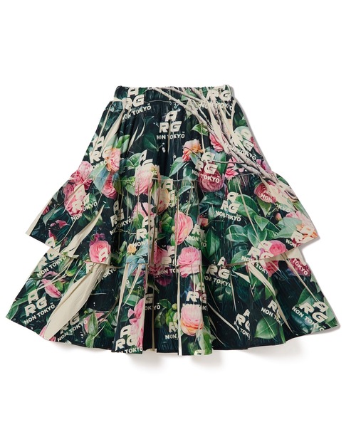 NON TOKYO(ノントーキョー)の「DIRECT PRINT RIB GATHER SKIRT(スカート・レディース・グリーン×ピンク/イエロー×グレー・FREE)」の9枚目の写真