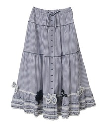 PINK HOUSE（ピンクハウス）の「リボンいっぱいストライプスカート（スカート）」