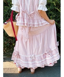 PINK HOUSE | リボンいっぱいストライプスカート(スカート)