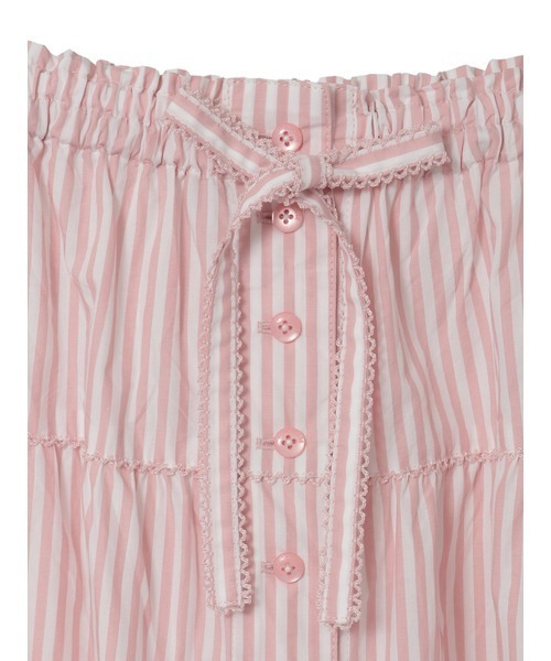 PINK HOUSE（ピンクハウス）の「リボンいっぱいストライプスカート（スカート・レディース・ネイビー/レッド/ピンク/ブラック・フリー）」の7枚目の写真