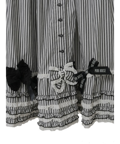 PINK HOUSE（ピンクハウス）の「リボンいっぱいストライプスカート（スカート・レディース・ネイビー/レッド/ピンク/ブラック・フリー）」の11枚目の写真