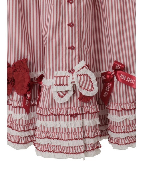 PINK HOUSE（ピンクハウス）の「リボンいっぱいストライプスカート（スカート・レディース・ネイビー/レッド/ピンク/ブラック・フリー）」の12枚目の写真