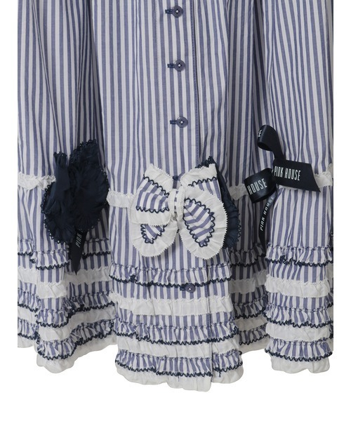 PINK HOUSE（ピンクハウス）の「リボンいっぱいストライプスカート（スカート・レディース・ネイビー/レッド/ピンク/ブラック・フリー）」の13枚目の写真
