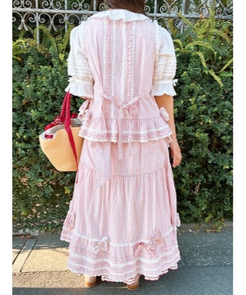 PINK HOUSE（ピンクハウス）の「リボンいっぱいストライプスカート（スカート・レディース・ネイビー/レッド/ピンク/ブラック・フリー）」の16枚目の写真