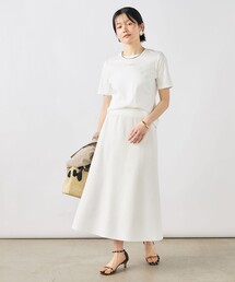 《手洗い可能/セットアップ対応》Aラインニットスカート