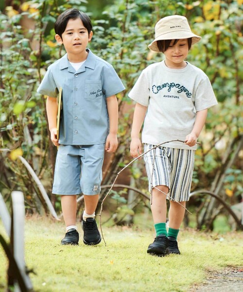 BeBe（ベベ）の「パイルランダムストライプハーフパンツ(80~150cm)（その他パンツ・キッズ・ブラック系その他・110cm/120cm/140cm/150cm/130cm）」の3枚目の写真