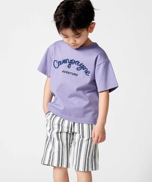 BeBe（ベベ）の「パイルランダムストライプハーフパンツ(80~150cm)（その他パンツ・キッズ・ブラック系その他・110cm/120cm/140cm/150cm/130cm）」の7枚目の写真