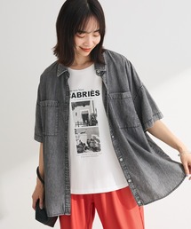 半袖シアーデニムシャツ