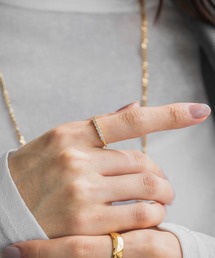 金属アレルギー対応 選べるデザイン キュービックジルコニアリング