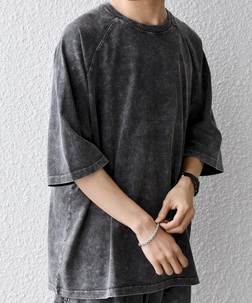 SHIPS any(シップス エニィ)の「【SHIPS any別注】ONEITA: ケミカルウォッシュ リラックス ラグラン Tシャツ(セットアップ対応)◇(Tシャツ/カットソー・メンズ・グレー/オリーブ/ブラック・X-LARGE/LARGE/MEDIUM)」の21枚目の写真