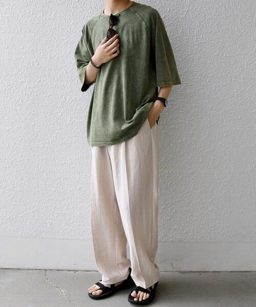 SHIPS any(シップス エニィ)の「【SHIPS any別注】ONEITA: ケミカルウォッシュ リラックス ラグラン Tシャツ(セットアップ対応)◇(Tシャツ/カットソー・メンズ・グレー/オリーブ/ブラック・X-LARGE/LARGE/MEDIUM)」の20枚目の写真