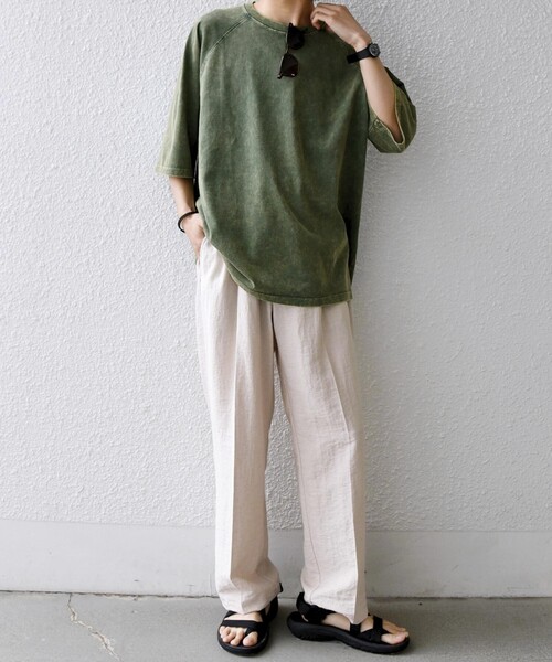 SHIPS any(シップス エニィ)の「【SHIPS any別注】ONEITA: ケミカルウォッシュ リラックス ラグラン Tシャツ(セットアップ対応)◇(Tシャツ/カットソー・メンズ・グレー/オリーブ/ブラック・X-LARGE/LARGE/MEDIUM)」の19枚目の写真