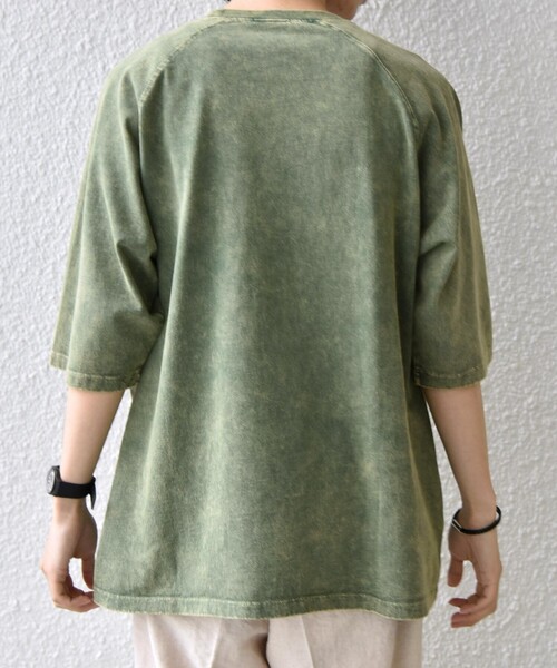 SHIPS any(シップス エニィ)の「【SHIPS any別注】ONEITA: ケミカルウォッシュ リラックス ラグラン Tシャツ(セットアップ対応)◇(Tシャツ/カットソー・メンズ・グレー/オリーブ/ブラック・X-LARGE/LARGE/MEDIUM)」の17枚目の写真