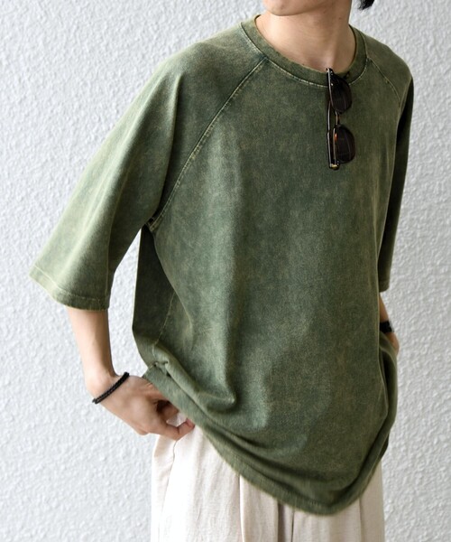 SHIPS any(シップス エニィ)の「【SHIPS any別注】ONEITA: ケミカルウォッシュ リラックス ラグラン Tシャツ(セットアップ対応)◇(Tシャツ/カットソー・メンズ・グレー/オリーブ/ブラック・X-LARGE/LARGE/MEDIUM)」の16枚目の写真