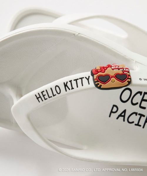 ハローキティコラボ（ハローキティコラボ）の「【Ocean Pacific×ハローキティ】レディースハローキティ×OP ビーチサンダル（サンダル・レディース・ベージュ/ブラック/ホワイト・25cm/24cm/23cm）」の9枚目の写真