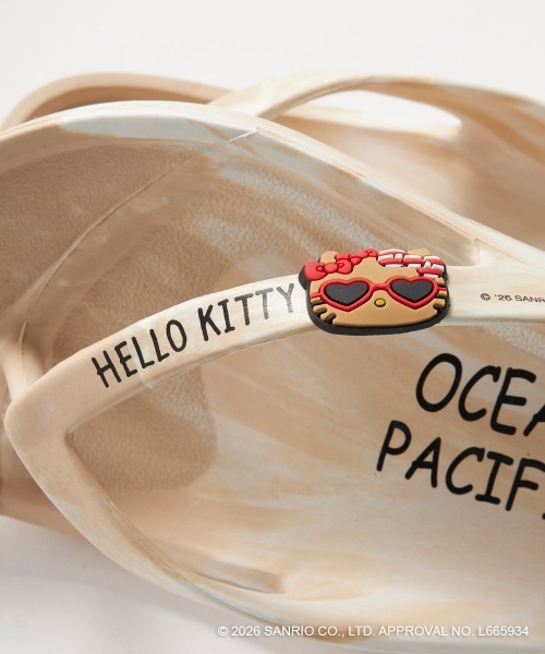 ハローキティコラボ（ハローキティコラボ）の「【Ocean Pacific×ハローキティ】レディースハローキティ×OP ビーチサンダル（サンダル・レディース・ベージュ/ブラック/ホワイト・25cm/24cm/23cm）」の22枚目の写真