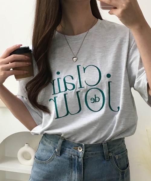FUNALIVE(ファンアライブ)の「アソート立体ロゴプリントTシャツ 半袖(Tシャツ/カットソー・レディース・ライトグレー/ホワイト系その他/オフホワイト/チャコール/ホワイト・F)」の1枚目の写真