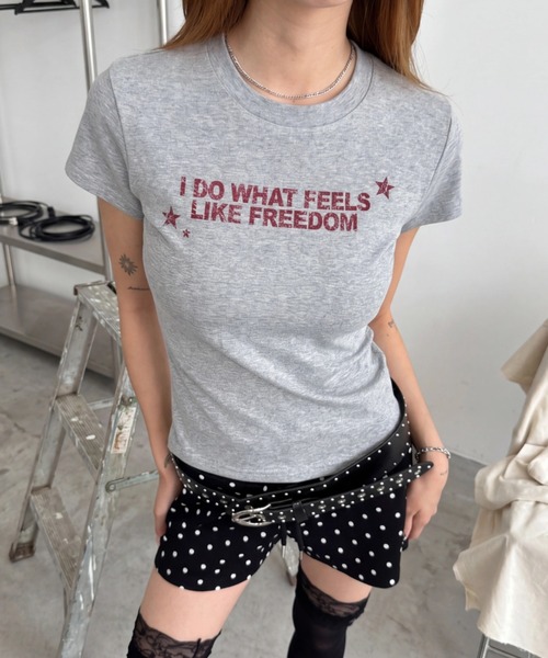 Bamm(バム)の「コンパクトロゴTシャツ(Tシャツ/カットソー・レディース・ネイビー/グレー/ホワイト/ブラック・FREE)」の3枚目の写真