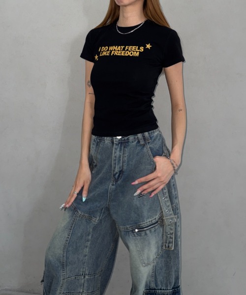 Bamm(バム)の「コンパクトロゴTシャツ(Tシャツ/カットソー・レディース・ネイビー/グレー/ホワイト/ブラック・FREE)」の16枚目の写真