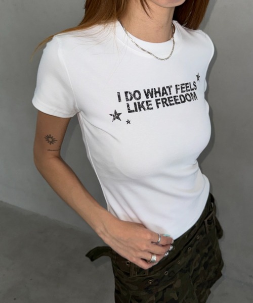 Bamm(バム)の「コンパクトロゴTシャツ(Tシャツ/カットソー・レディース・ネイビー/グレー/ホワイト/ブラック・FREE)」の6枚目の写真