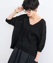 BARNYARDSTORM（バンヤードストーム）の「BARNYARDSTORM / ビスコース五分袖ニット/ハンドウォッシャブル（ニット/セーター）」