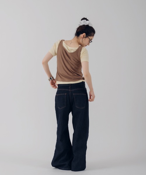 MUHET（ミュエータ）の「【set item】layered ribbed tee & henry neck tank top / レイヤードリブTシャツ＆ヘンリーネックタンクトップ（Tシャツ/カットソー・レディース・レッド/ネイビー/ブラウン・FREE）」の20枚目の写真