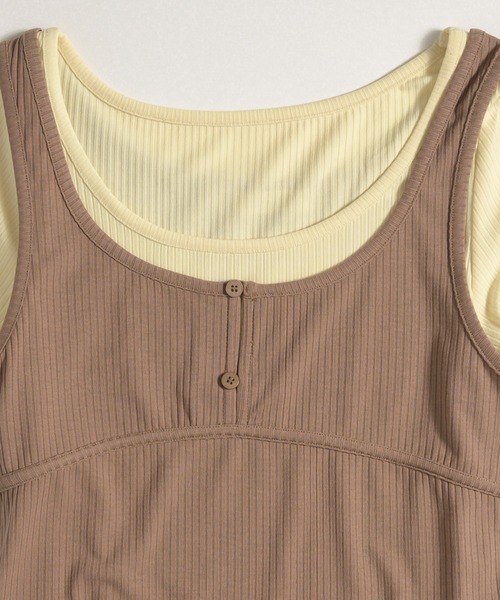 MUHET（ミュエータ）の「【set item】layered ribbed tee & henry neck tank top / レイヤードリブTシャツ＆ヘンリーネックタンクトップ（Tシャツ/カットソー・レディース・レッド/ネイビー/ブラウン・FREE）」の15枚目の写真
