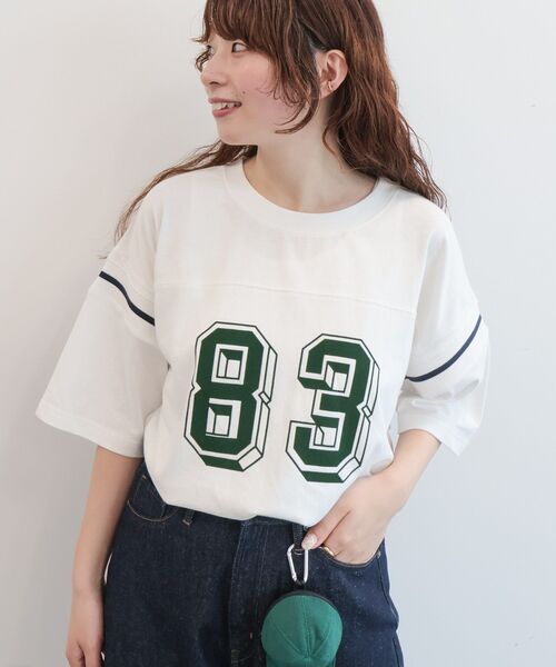 AMERICAN HOLIC(アメリカンホリック)の「【RUSSELL】フットボールTシャツ(Tシャツ/カットソー・レディース・ホワイト・FREE)」の3枚目の写真