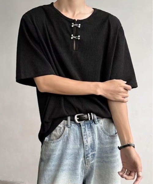 B.R.U(ブル)の「メタルホックヘンリーネックトップス(Tシャツ/カットソー・メンズ・ホワイト/グレー/ブラック・LARGE/MEDIUM)」の14枚目の写真