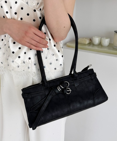 frunco(フランコ)の「ベルト付きナローハンドルBAG(ハンドバッグ・レディース・ブルー/ブラック/ブラウン/ピンク/ホワイト・FREE)」の3枚目の写真