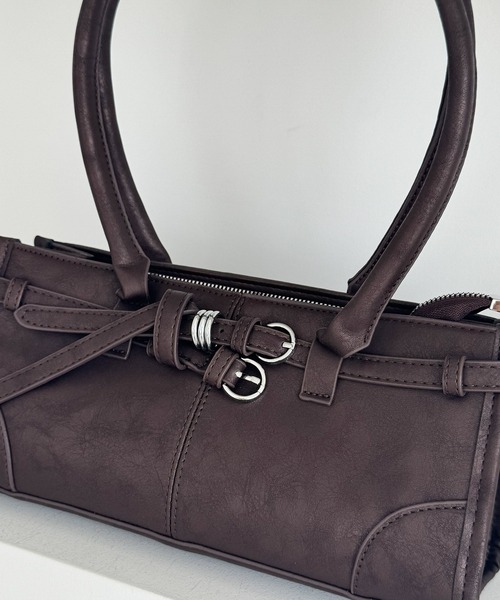 frunco(フランコ)の「ベルト付きナローハンドルBAG(ハンドバッグ・レディース・ブルー/ブラック/ブラウン/ピンク/ホワイト・FREE)」の21枚目の写真