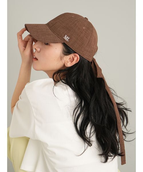 Mila Owen(ミラオーウェン)の「バックリボンキャップ(キャップ・レディース・ブラウン/アイボリー/チャコールグレー・F)」の13枚目の写真