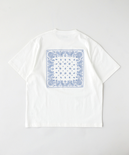 B.C STOCK(ベーセーストック)の「ELEPHANT BRAND / エレファントブランド ex バンダナシシュウTシャツ(Tシャツ/カットソー・メンズ・ホワイト/ブラック/ホワイト系その他・MEDIUM/LARGE)」の2枚目の写真