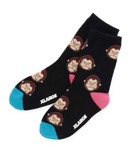 XLARGE KIDS(エクストララージキッズ)の「ファニーゴリラ カラフルクルーソックス(ソックス/靴下・キッズ・グリーン/ホワイト/ブラック・19-21cm/17-19cm/15-17cm/13-15cm)」の3枚目の写真