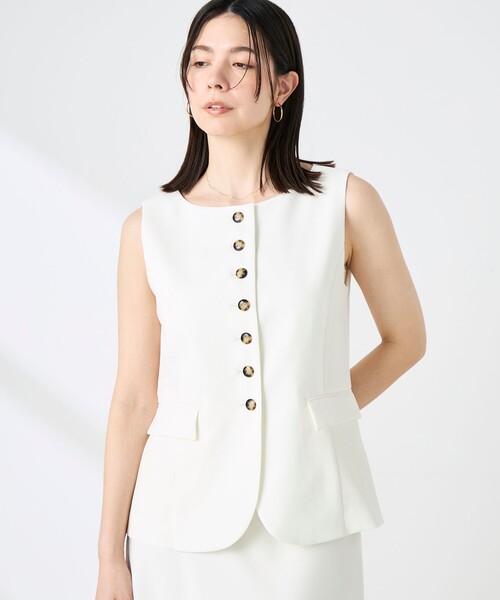 NOLLEY’S Sophi（ノーリーズソフィ）の「《セットアップ対応》ウォッシャブルドライシャンタンジレ（ベスト・レディース・ベージュ/オフホワイト・38）」の14枚目の写真