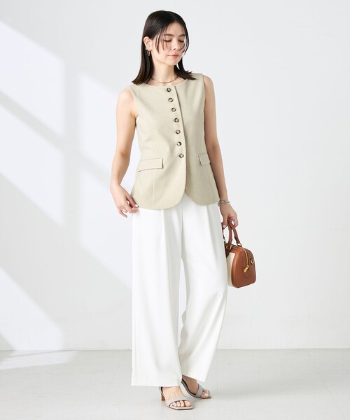 NOLLEY’S Sophi(ノーリーズソフィ)の「《セットアップ対応》ウォッシャブルドライシャンタンジレ(ベスト・レディース・ベージュ/オフホワイト・38)」の12枚目の写真