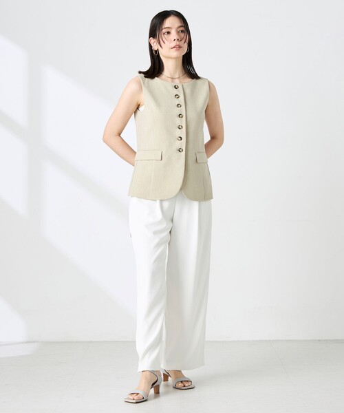 NOLLEY’S Sophi(ノーリーズソフィ)の「《セットアップ対応》ウォッシャブルドライシャンタンジレ(ベスト・レディース・ベージュ/オフホワイト・38)」の13枚目の写真