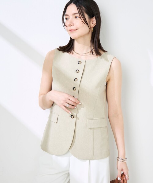 NOLLEY’S Sophi(ノーリーズソフィ)の「《セットアップ対応》ウォッシャブルドライシャンタンジレ(ベスト・レディース・ベージュ/オフホワイト・38)」の15枚目の写真