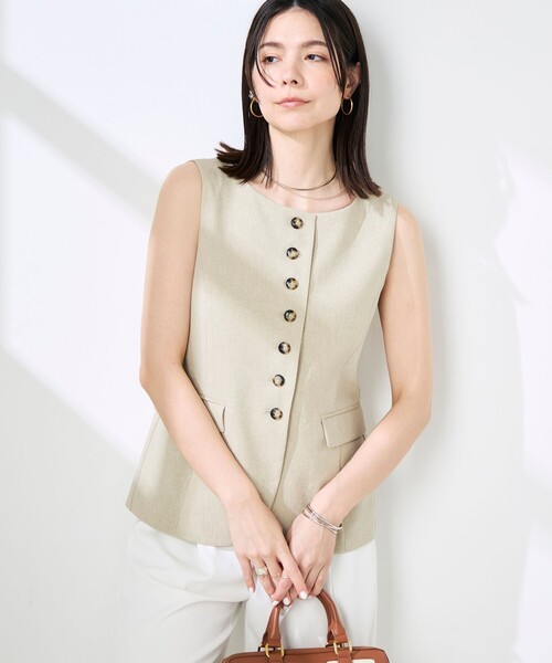 NOLLEY’S Sophi(ノーリーズソフィ)の「《セットアップ対応》ウォッシャブルドライシャンタンジレ(ベスト・レディース・ベージュ/オフホワイト・38)」の20枚目の写真