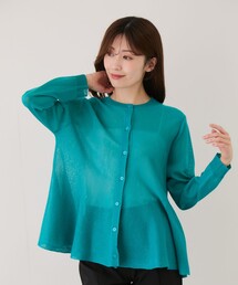 ターコイズ」に該当するレディースのカーディガン/ボレロファッション