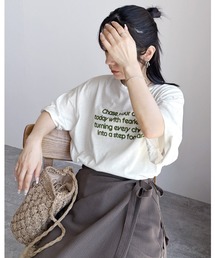 reca | 配色フロッキーロゴプリントBIGTシャツ(Tシャツ/カットソー)