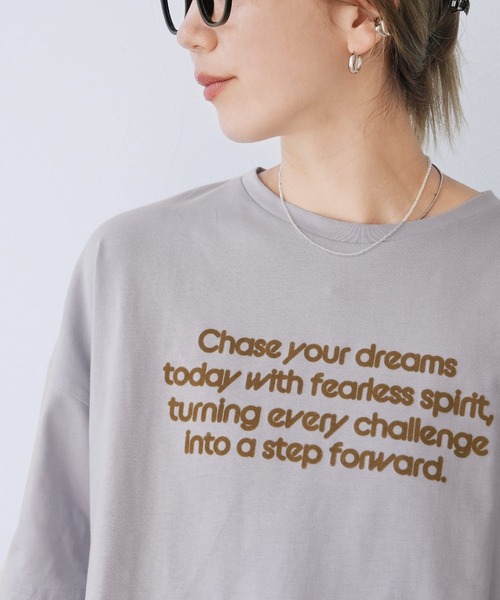 reca（レカ）の「配色フロッキーロゴプリントBIGTシャツ（Tシャツ/カットソー・レディース・オフホワイト/チャコールグレー/オートミール/ブルー系その他・FREE）」の19枚目の写真