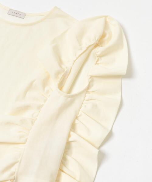 LAATO（ラート）の「frill tee（Tシャツ/カットソー・レディース・ブラック/アイボリー/スミクロ・FREE）」の6枚目の写真