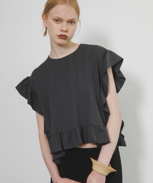 LAATO(ラート)の「frill tee(Tシャツ/カットソー・レディース・ブラック/アイボリー/スミクロ/ホワイト・FREE)」の9枚目の写真