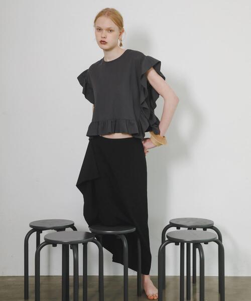 LAATO(ラート)の「frill tee(Tシャツ/カットソー・レディース・ブラック/アイボリー/スミクロ/ホワイト・FREE)」の8枚目の写真
