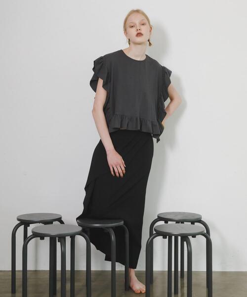 LAATO(ラート)の「frill tee(Tシャツ/カットソー・レディース・ブラック/アイボリー/スミクロ/ホワイト・FREE)」の7枚目の写真